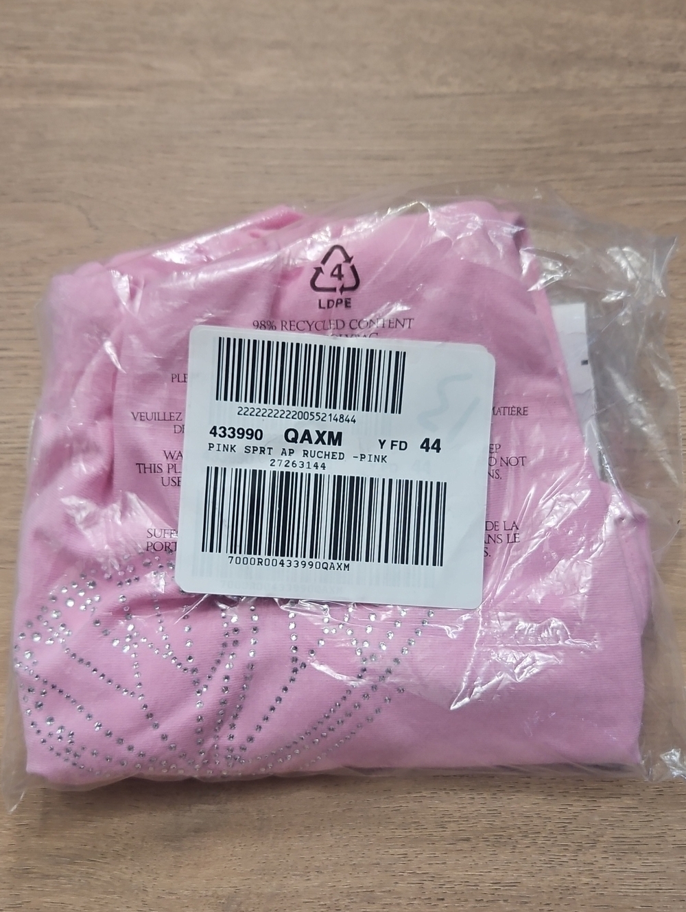 PINK VICTORIA'S SECRET All Day Ruched Tube Top Y2K PINK BUTTERFLY BLING New Med - Picture 11 of 12